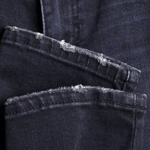 Current Elliott The Stiletto Skinny Jeans Ripped Knee Distressed Denim Black - Picture 11 of 13